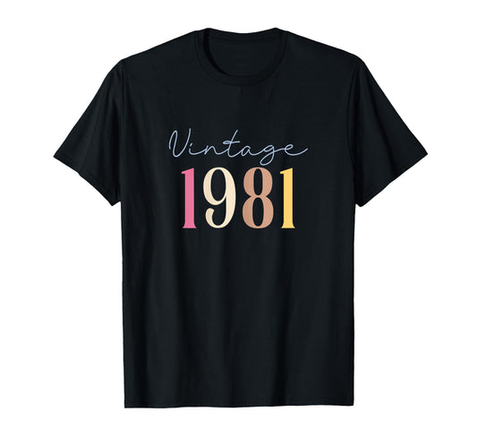 44 Years Old Vintage 1981 44th Birthday For Women T-Shirt