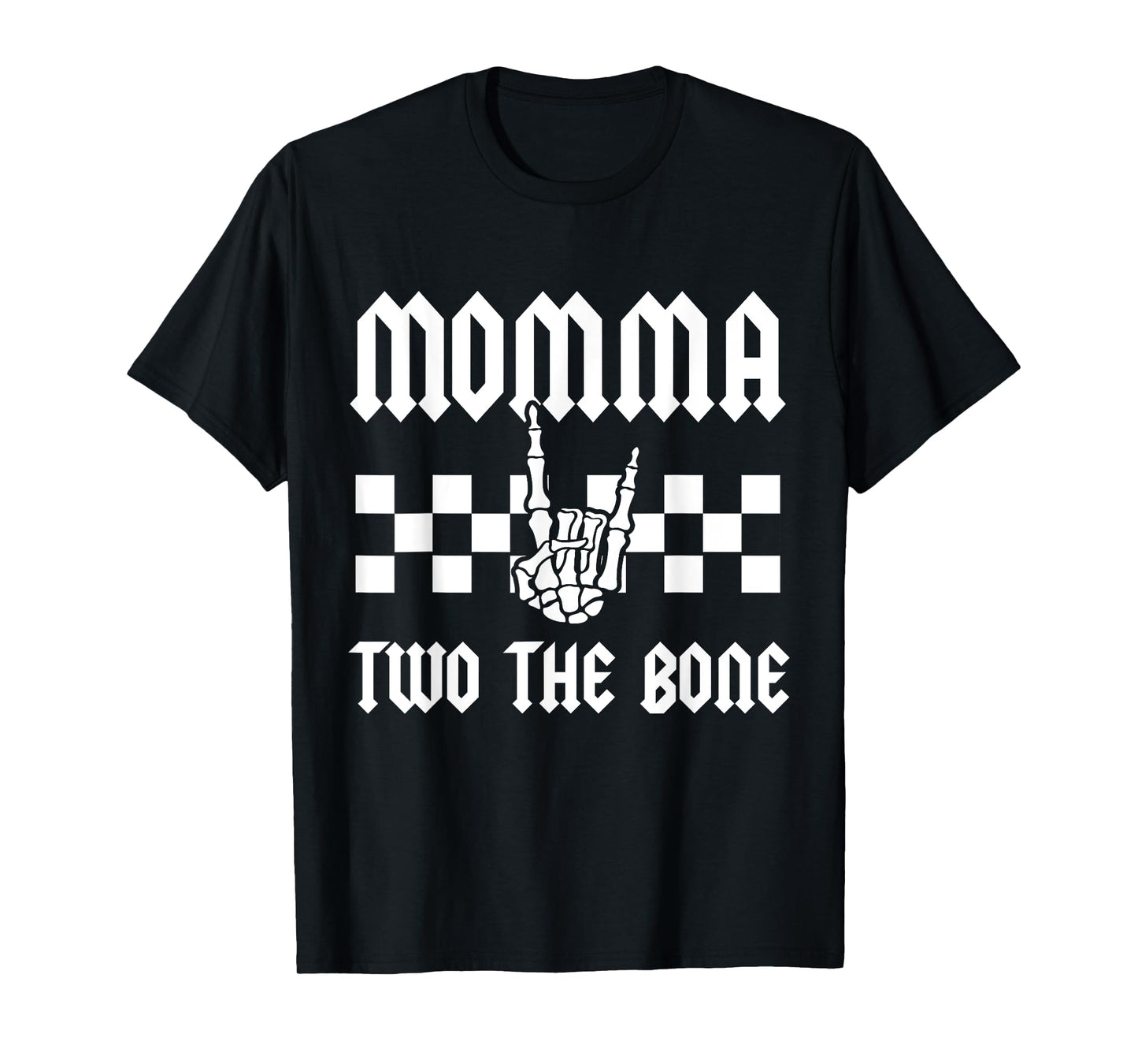 Momma Two The Bone Skeleton Hand 2nd Birthday Boy Girl T-Shirt