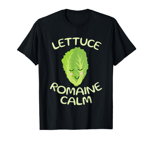 Vegan Vegetarian Unique Gifts Apparel Vegan Lettuce Romaine Calm Funny Vegetarian Vegetables Yoga T-Shirt