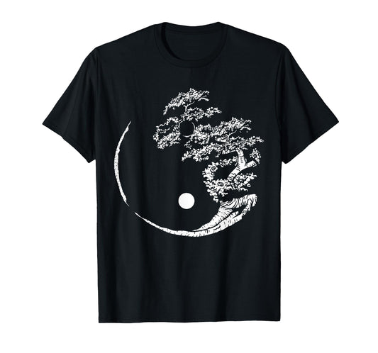 Mandala Yin Yang Bonsai Tree Funny Hippie Gift For Men Women T-Shirt