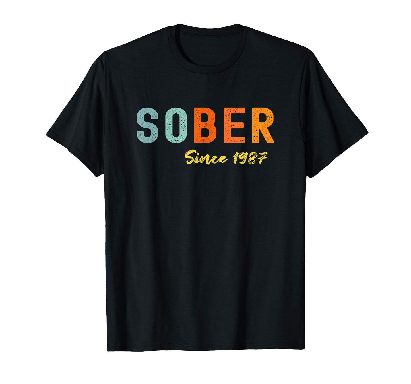 Sober Since 1987 Trendy Retro Sobriety AA NA Anonymous T-Shirt