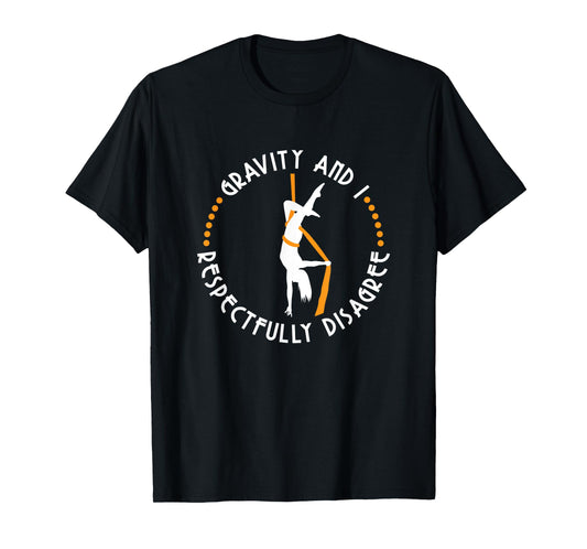 YeoYs Aerial Dancing TShirt Gifts - Unisex Adults Kids - Black Modern Aerialist Workout Yoga Exercise Fitness T-Shirt - Small - Short Sleeve - Crew Neck - Classic Fit - Pull On - Machine Wash