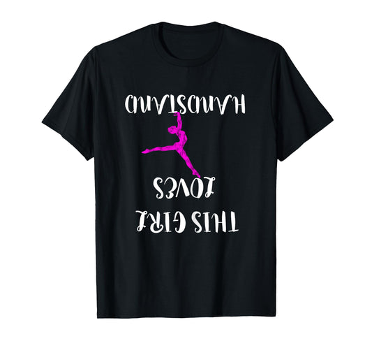 This Girl Loves Handstand Gymnast Hanging Upside Down T-Shirt