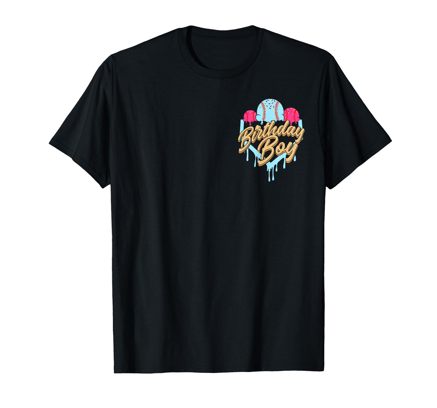 Baseball 9th Birthday Boy Ice Cream Drip 9 Year Old Bday T-Shirt