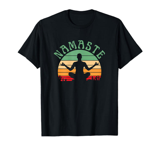 Namaste Yoga Poses Zen Fitness Women Workout Wear T-Shirt