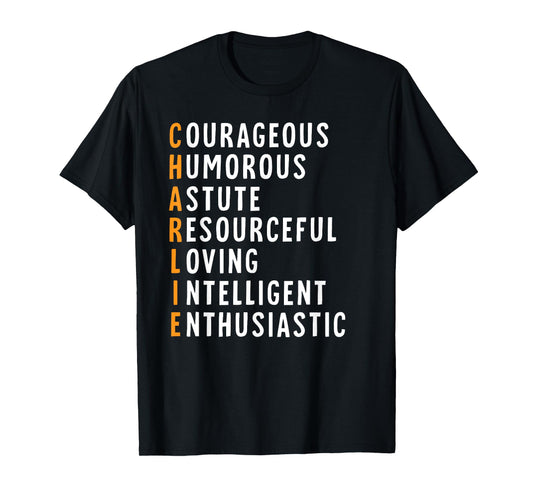 Charlie Name Definition Meaning Funny Birthday T-Shirt