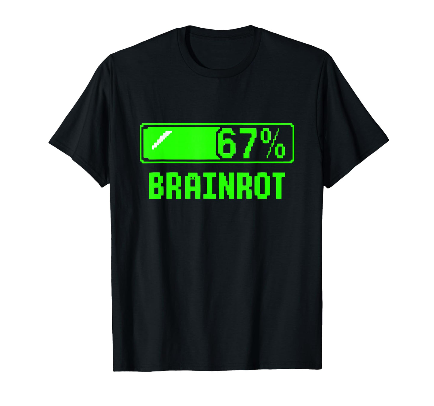 Six Seven 67 Percent Brainrot Loading Gamer Bar Funny Glitch T-Shirt