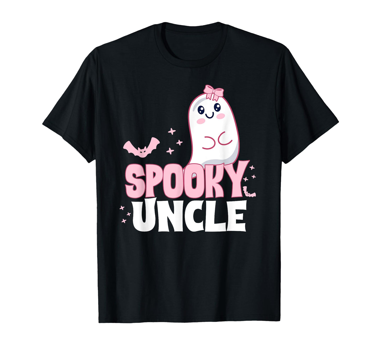Spooky Uncle Family Cute Pink White Ghost Boo Halloween T-Shirt