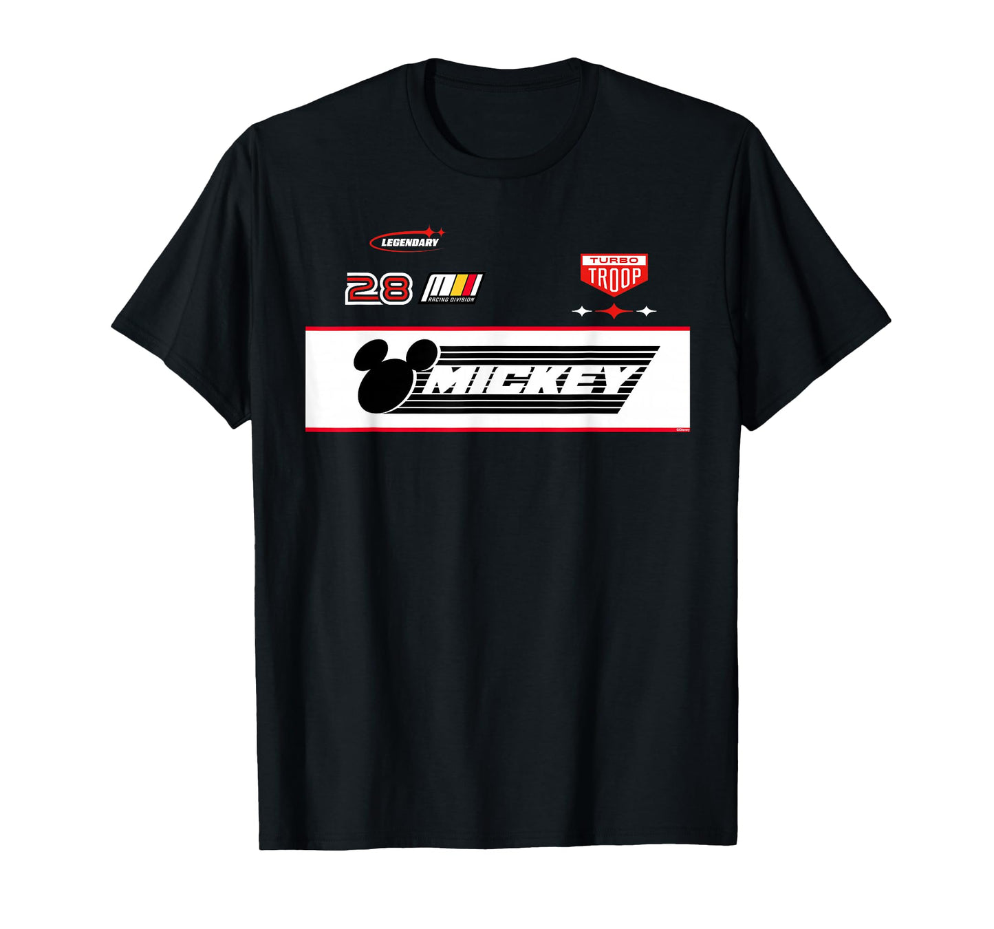 Disney Racing Mickey Mouse Turbo Troop Race Car Badge Logos T-Shirt
