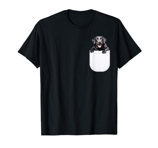 Black Labrador Dog In Pocket, Black Lab Dog Owners Lover Men Women Girls Kids T-Shirt