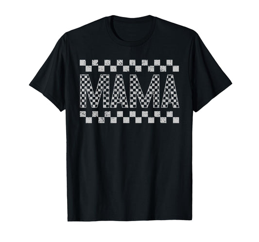 Funny Checkered Mama Black White Gift Women T-Shirt