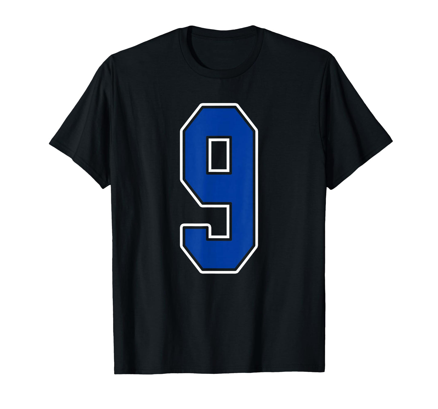Royal Blue and White Number 9 Jersey Player Uniform #9 Fan T-Shirt