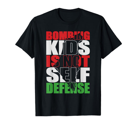 Bombing Kids Is Not Self Defense Palestine Flag Vintage T-Shirt