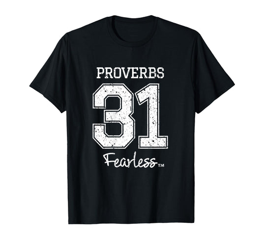 Women's Proverbs 31 Fearless - Jesus Surfed Christian TShirt T-Shirt