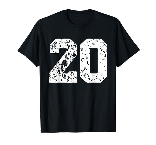 Number 20 White Best Classic College Style Birthday Funny T-Shirt