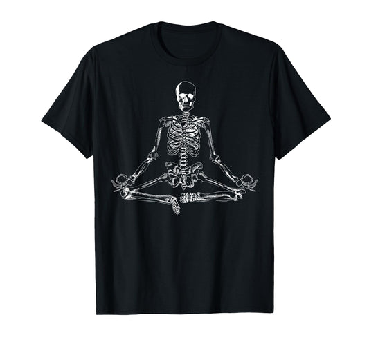 Halloween Meditating Skeleton Shirt | Funny Freaky Yoga Gift