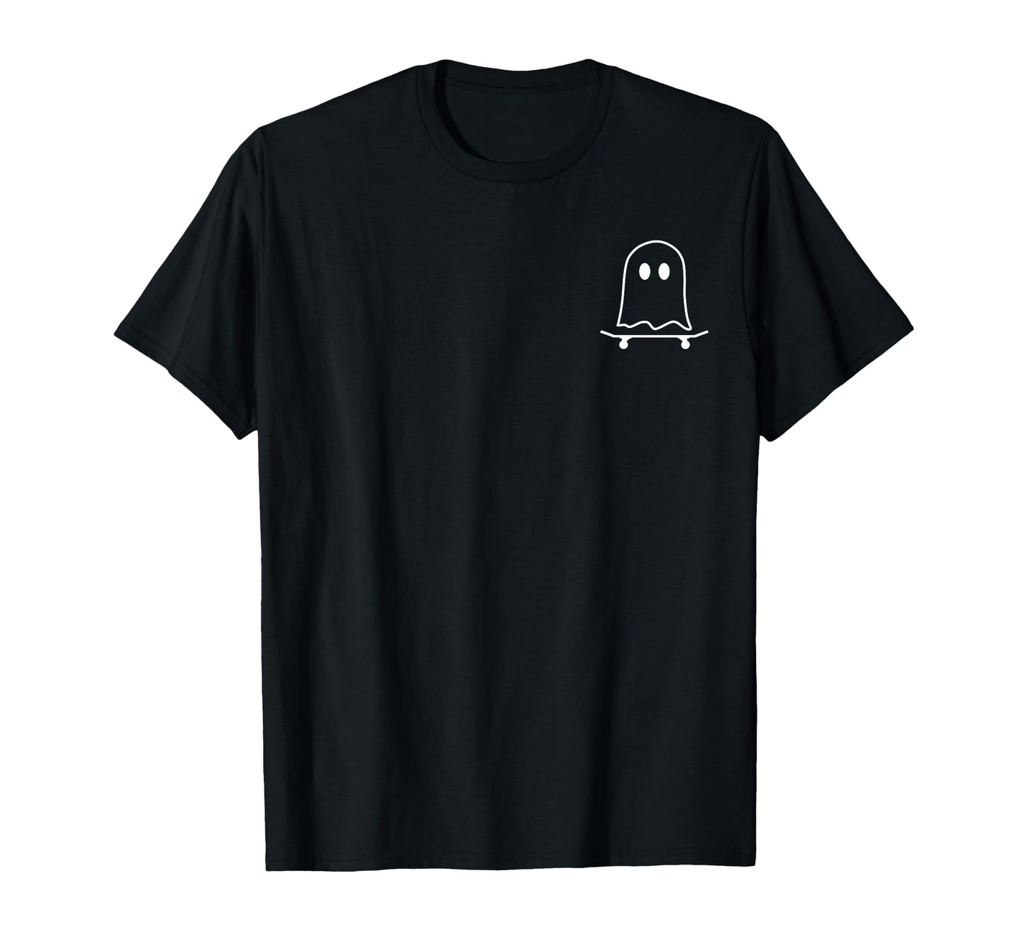 Ghost Skateboard Lazy Halloween Costume Funny Skateboarding T-Shirt