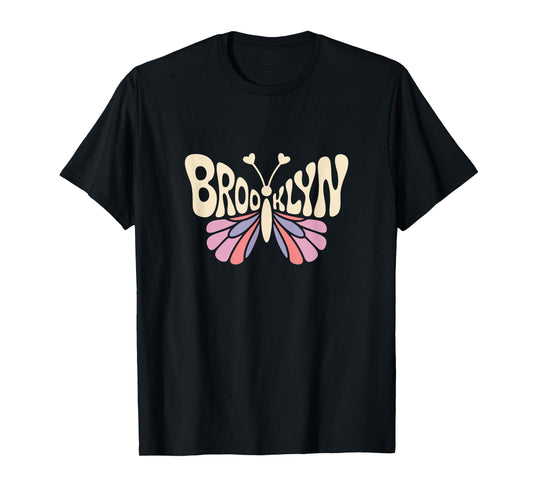 Brooklyn Butterfly - Personalized Cute Name Word Art T-Shirt