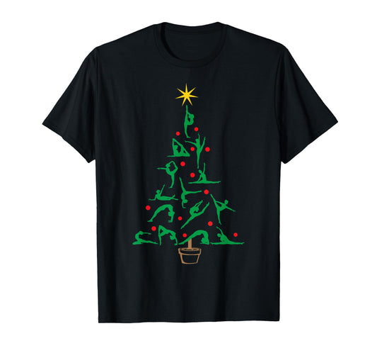 Xmas Gymnastics Yoga Christmas Tree T-Shirt