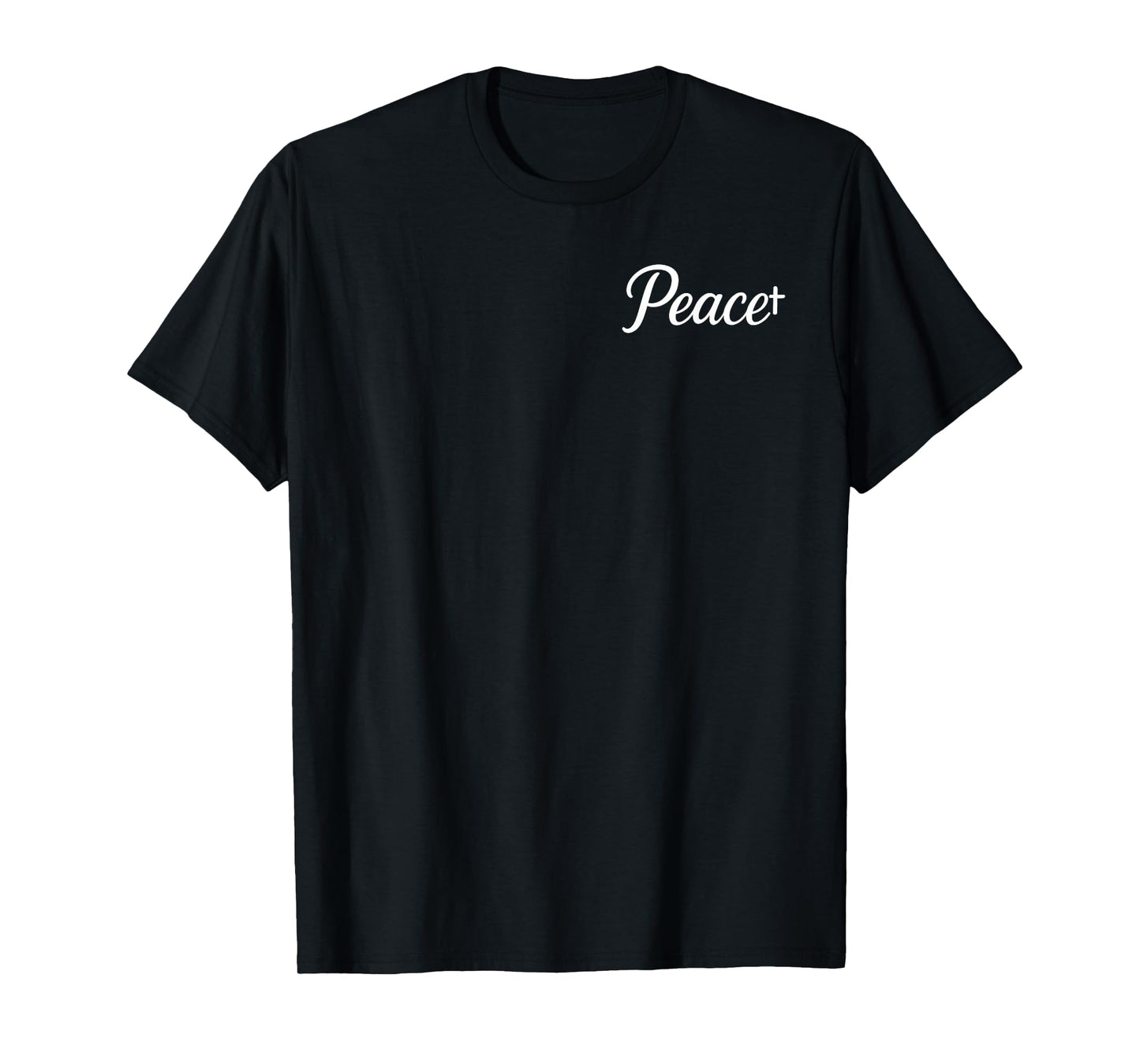 Peace Cross Script Christian Inspirational Design T-Shirt