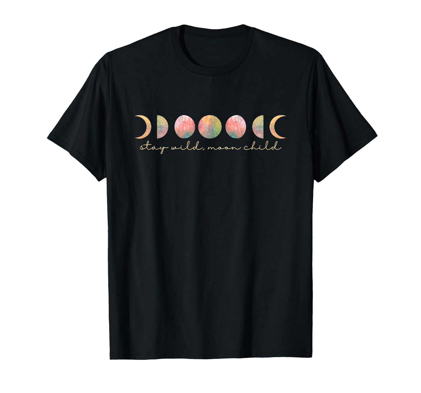 Stay Wild Moon Child Lunar Phases Boho Astrology Pastel Goth T-Shirt