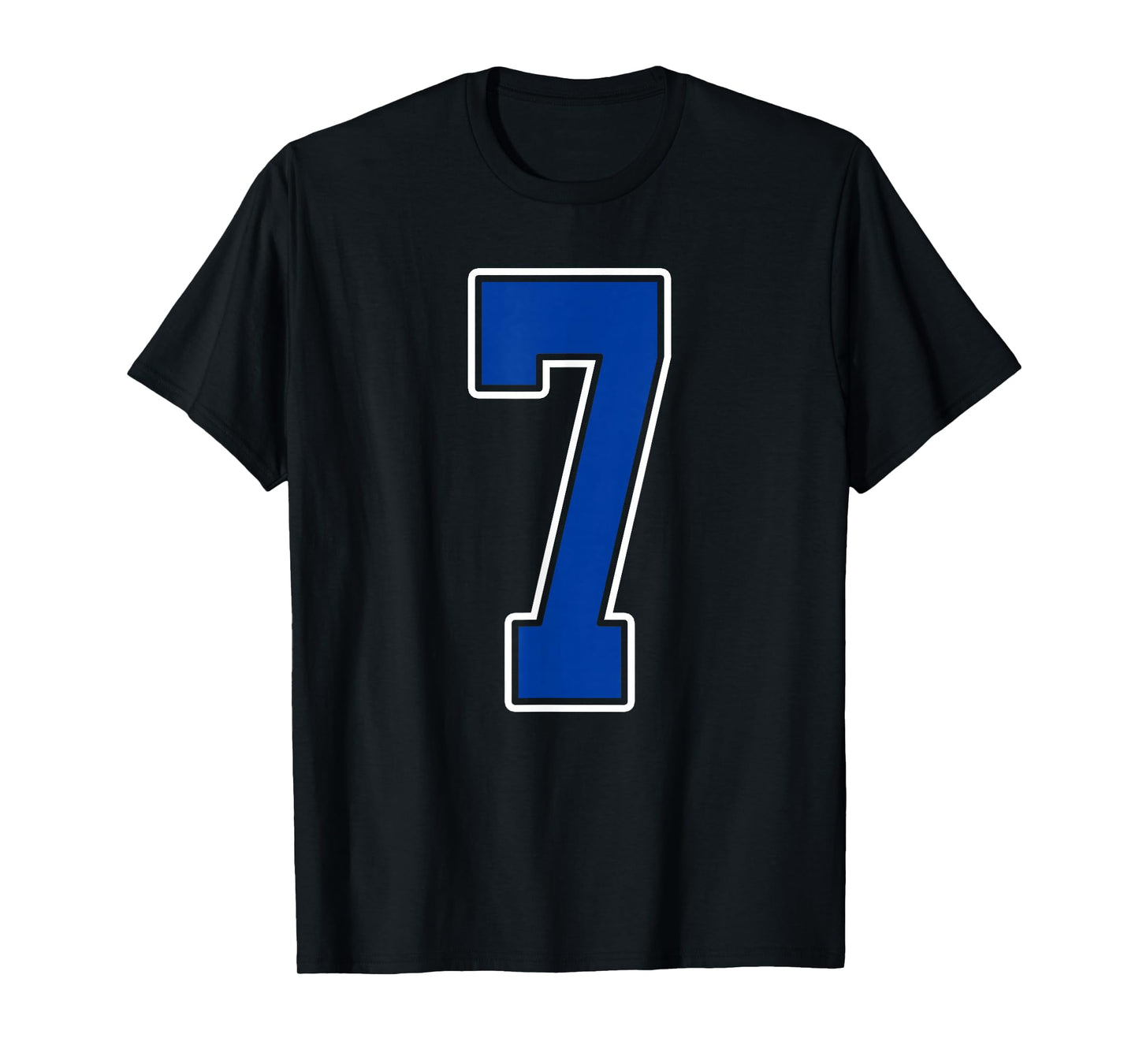 Royal Blue and White Number 7 Jersey Player Uniform #7 Fan T-Shirt