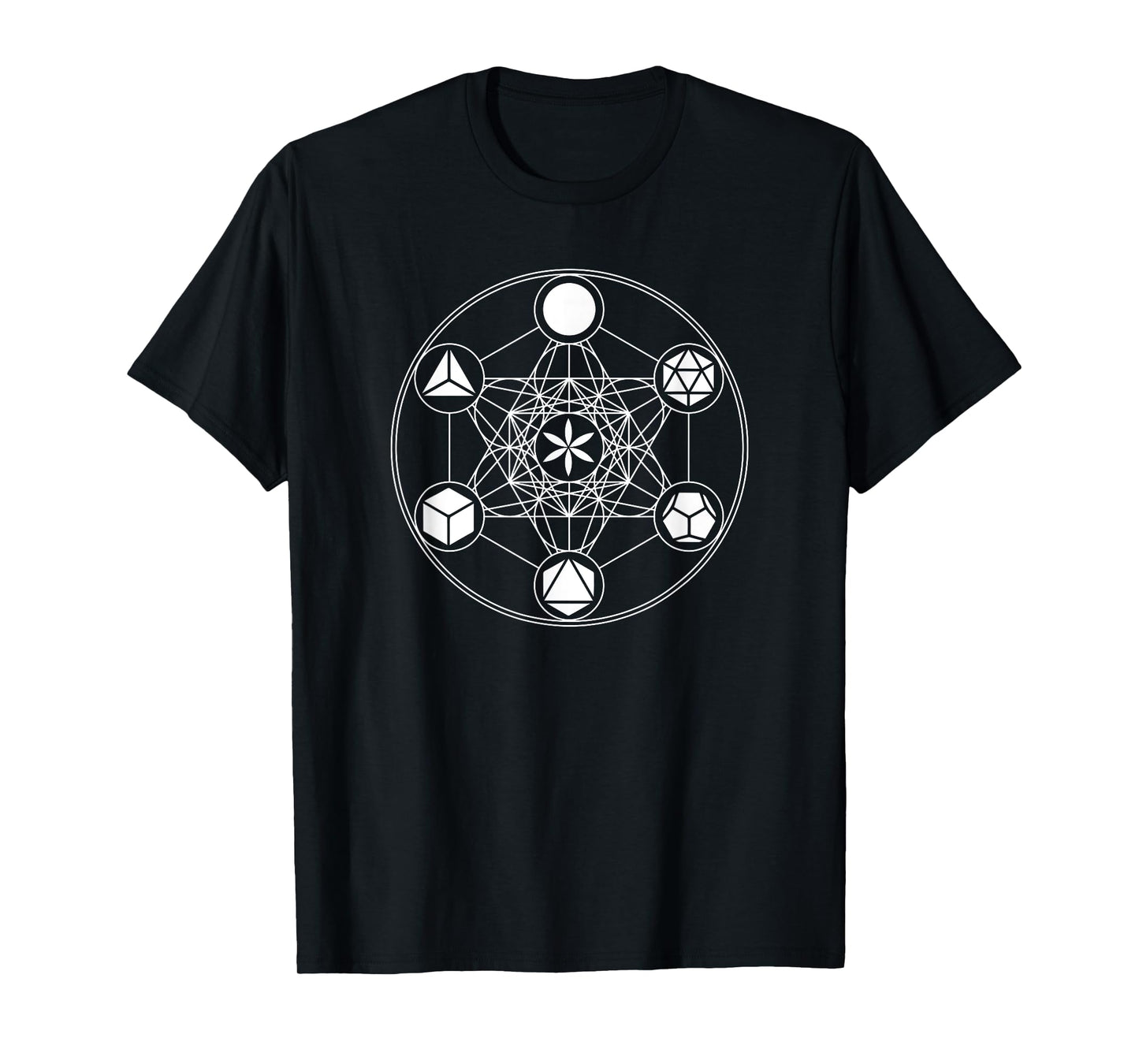 Sacred Geometry Yoga Metatrons Cube Platonic Solids T-shirt T-Shirt