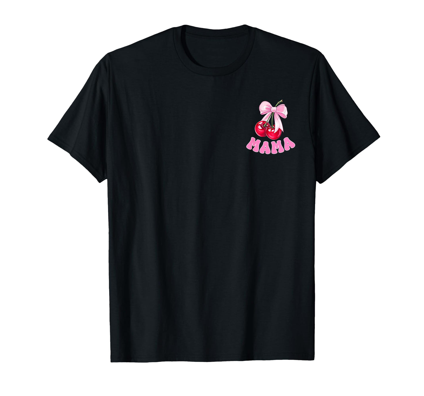 Mama of The Birthday Girl Cherry Theme Party Coquette Bow T-Shirt