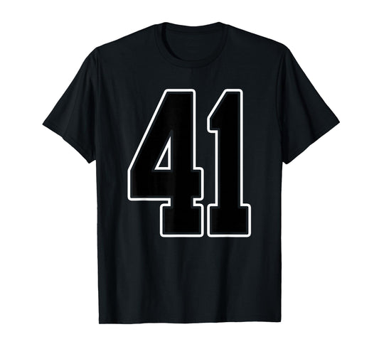 Black and White Number 41 Jersey Player Uniform #41 Fan T-Shirt