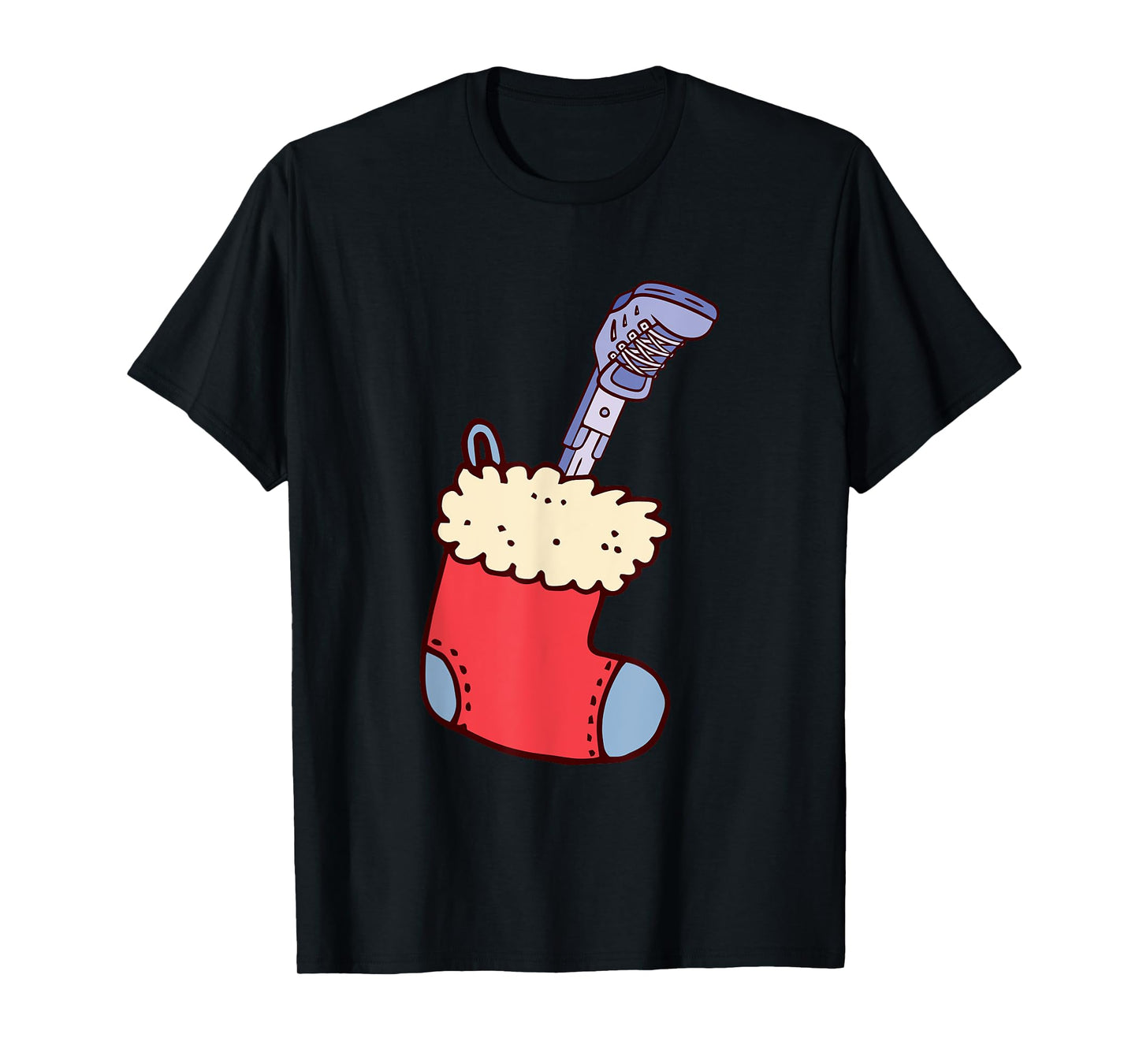 Christmas stocking prosthetic leg - Leg Amputation Christmas T-Shirt