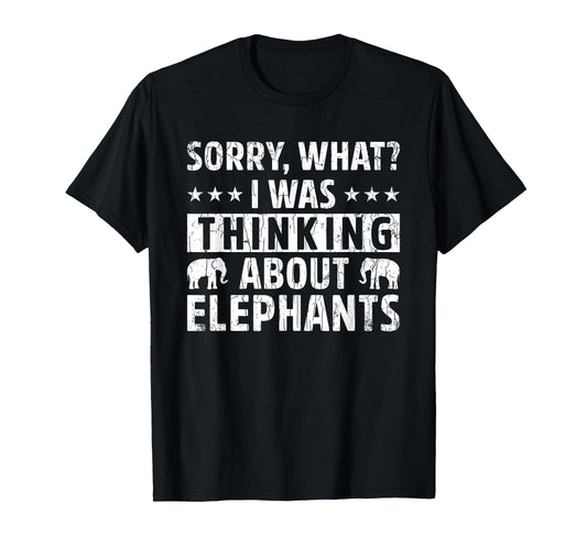 Thinking About Elephants Funny Elephant Boys Girls Graphic T-Shirt