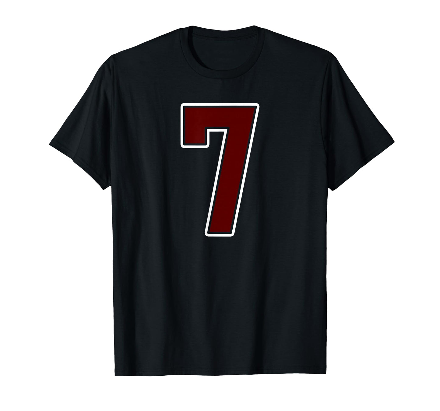 Maroon and White Number 7 Jersey Player Uniform #7 Fan T-Shirt