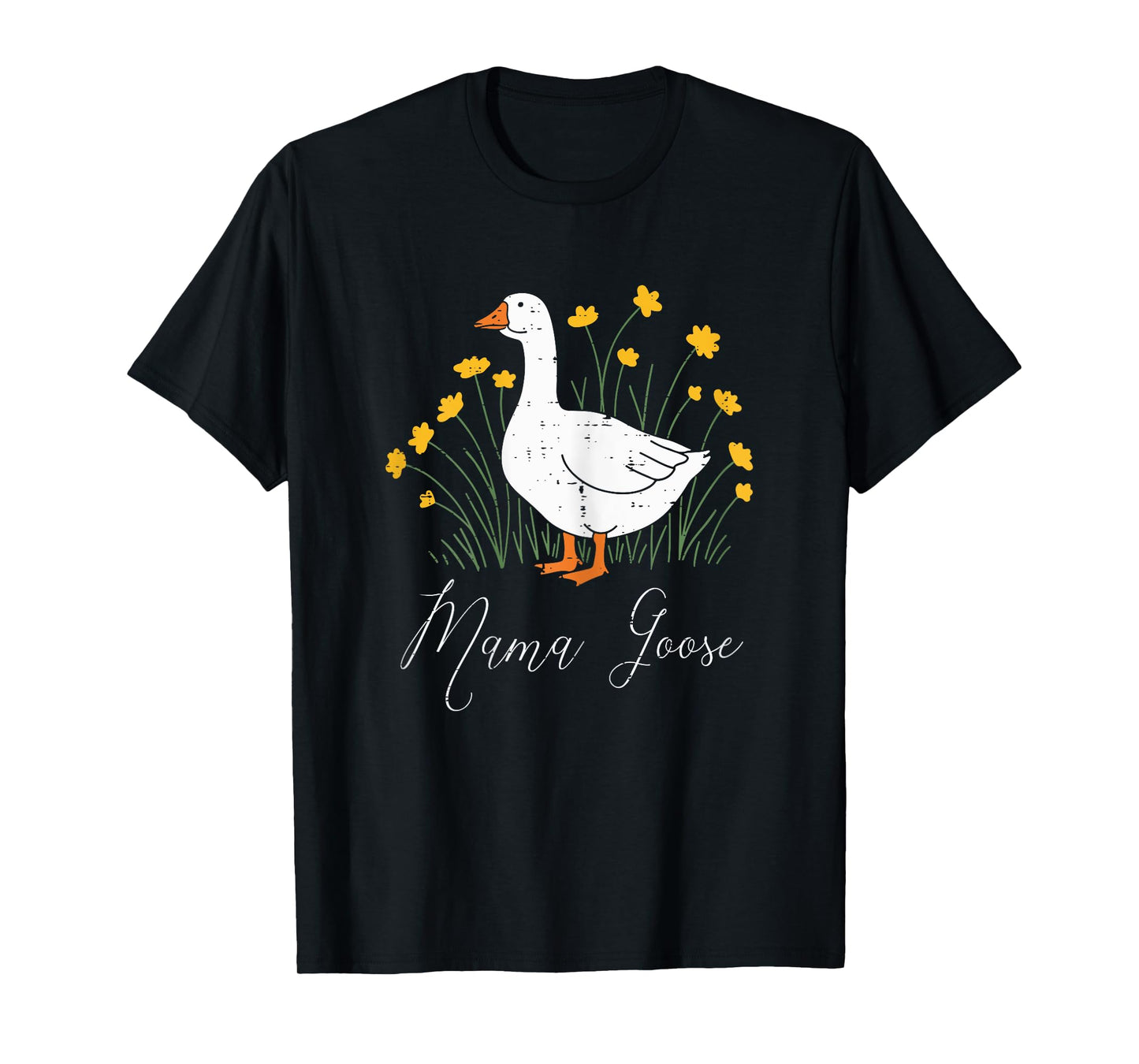 Mama Goose Yellow Flowers Cute Mom Mommy Mothers Day Women T-Shirt