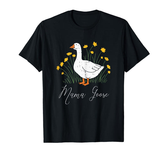 Mama Goose Yellow Flowers Cute Mom Mommy Mothers Day Women T-Shirt