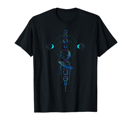 Sacred Geometry T-Shirt - Solar System Planets Shirt, T-Shirt