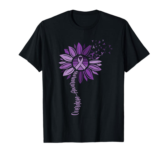 Sunflower Ribbons Overdose Awareness T-Shirt