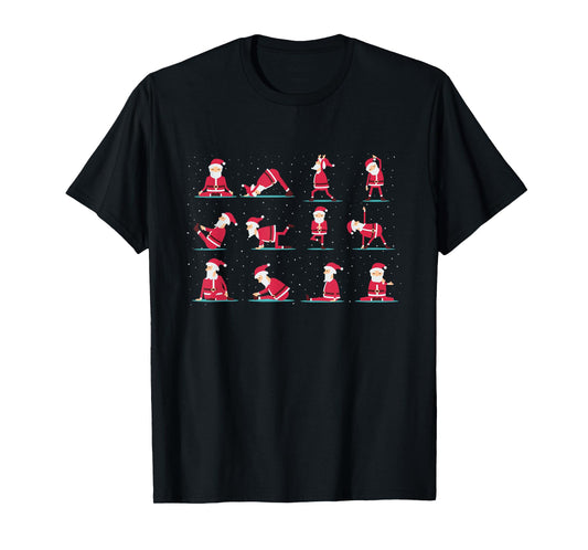 Merry Christmas Yoga Santa Practice Yoga Xmas Meditation T-Shirt