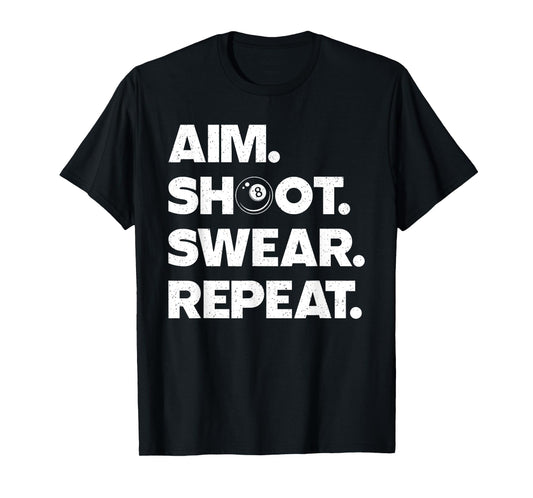 Funny Billiard Art For Men Women Billiard Player Pool Lover T-Shirt