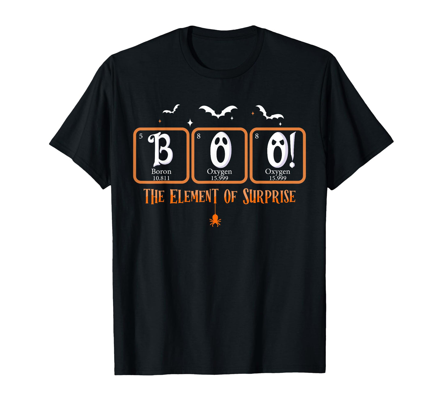 Cute Chemistry Boo The Element Of Surprise Chemist Halloween T-Shirt