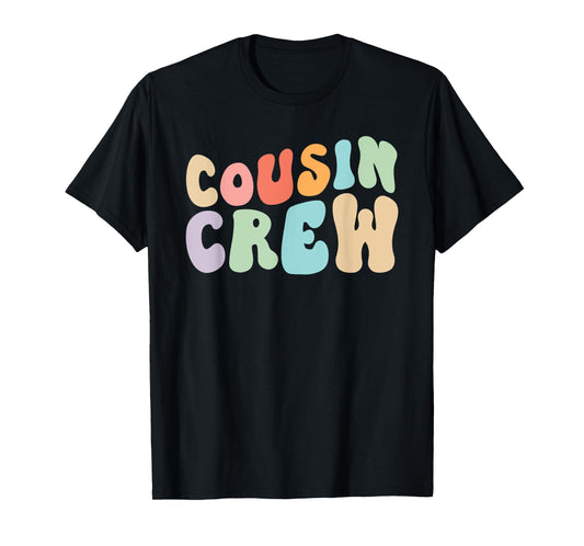 Vintage Cousin Crew Groovy Retro Design Family Matching Cool T-Shirt