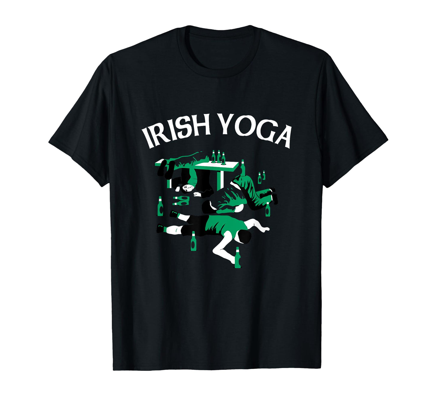 Calhoun Irish Yoga | St. Patrick's Day T-Shirt, Black, Small