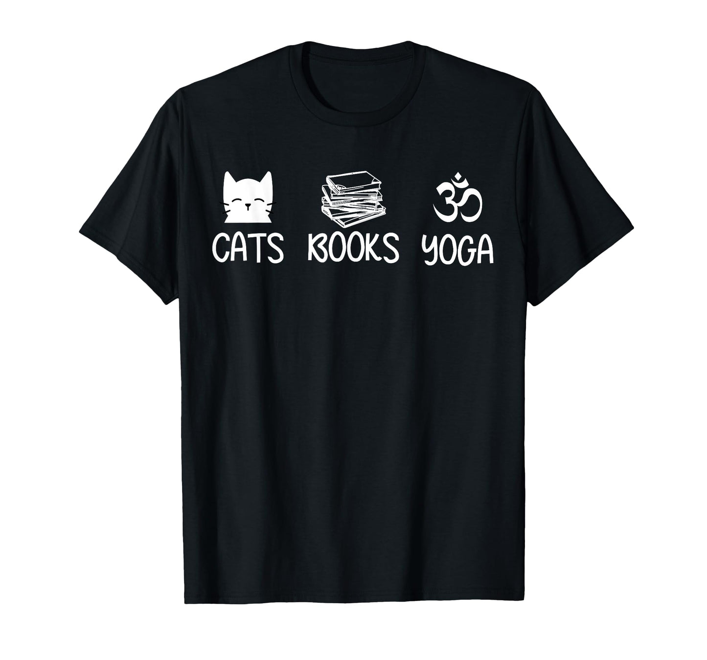 Cats Books Yoga Lover T Shirt Cat Reading Meditation Namaste Men Women Kids T-Shirt