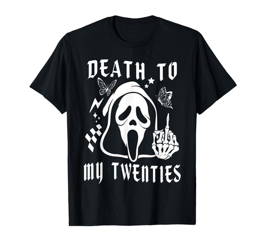 Death To My Twenties Funny R.I.P 20s, 30th Birthday Skeleton T-Shirt