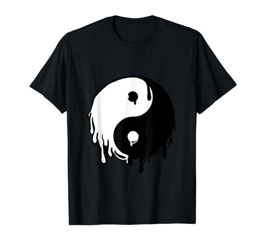 Awesome Yin and Yang Designs Grey Dripping Yin Yang T-Shirt
