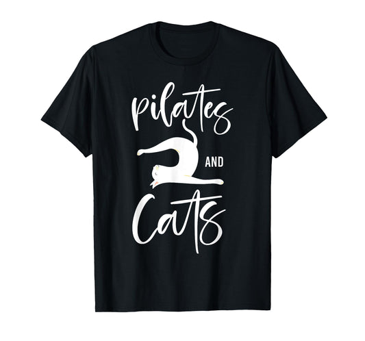Pilates Instructor Teacher Cat Pilates And Cats T-Shirt for Men Women Girls Kids