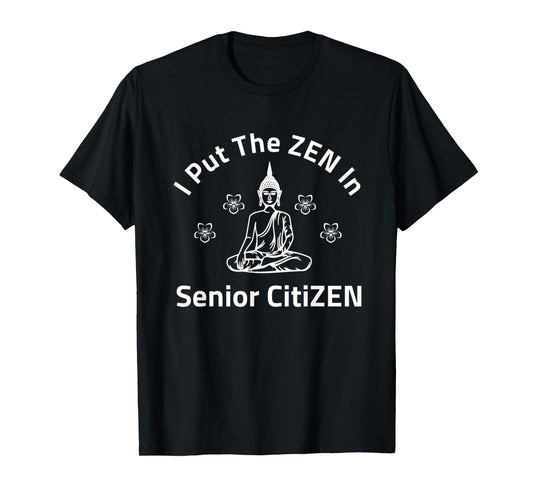 Senior Citizen Zen Funny Old People Grandma Yoga Relaxation T-Shirt