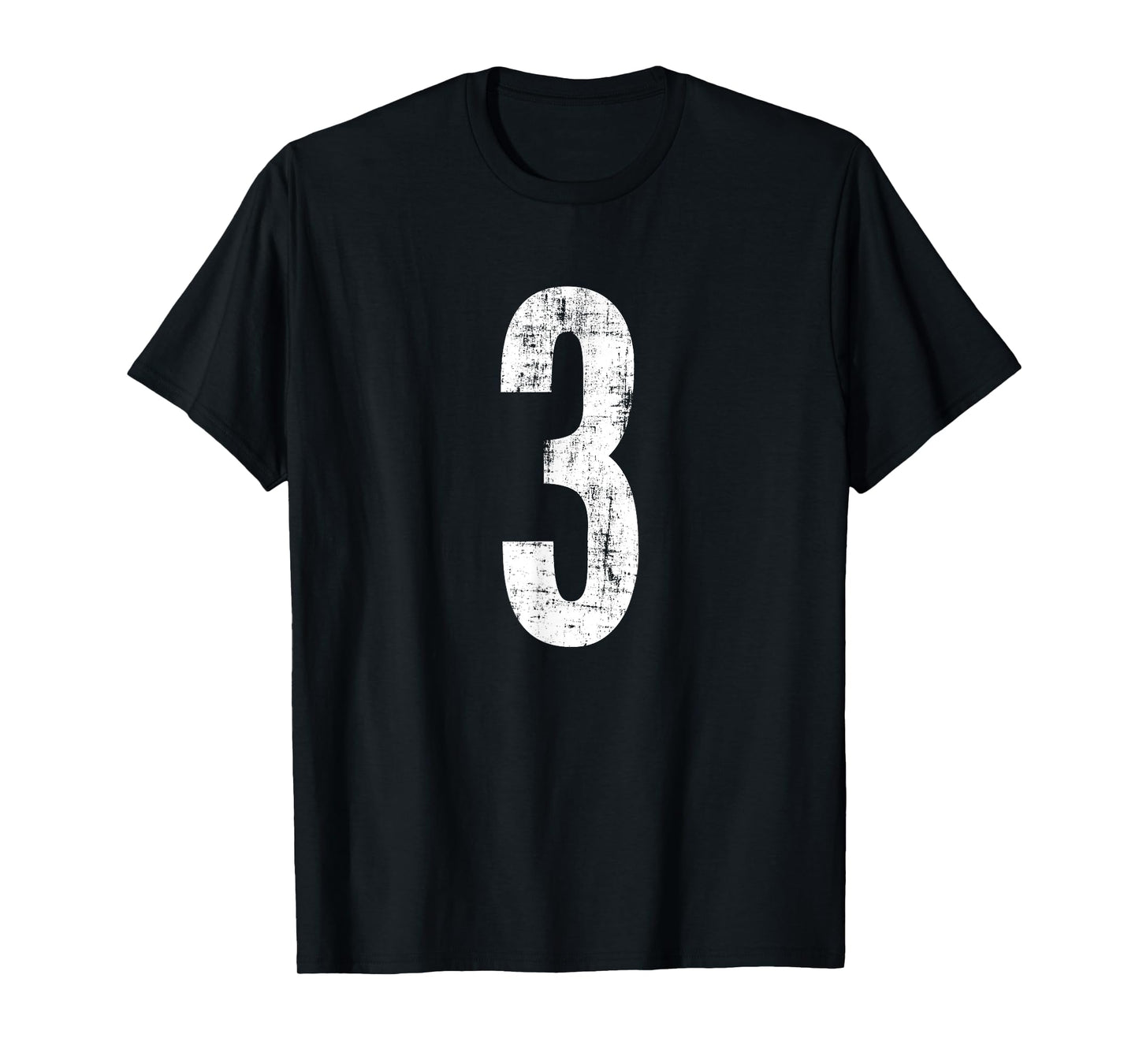 Number 3 Three Distressed Vintage Sport Team Player's T-Shirt