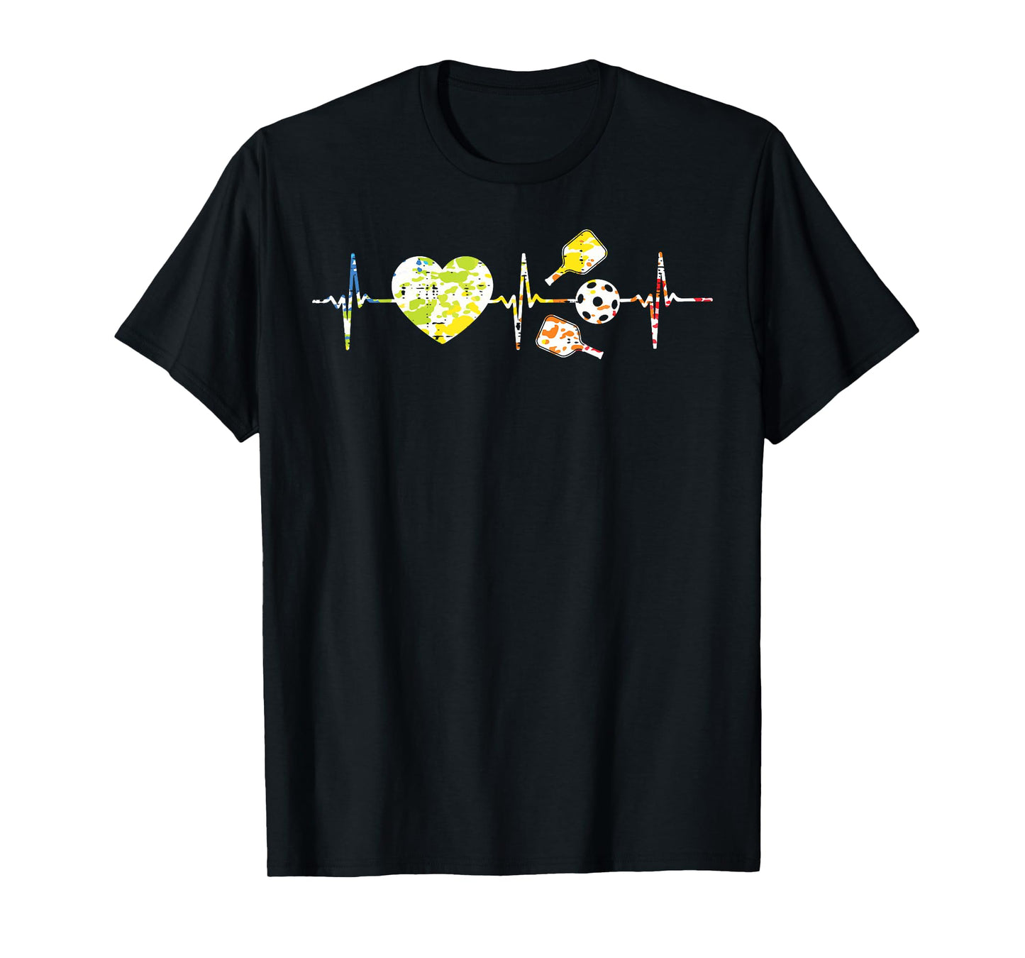 Pickleball Heartbeat Heart Love Pickle Ball Men Women Kids T-Shirt