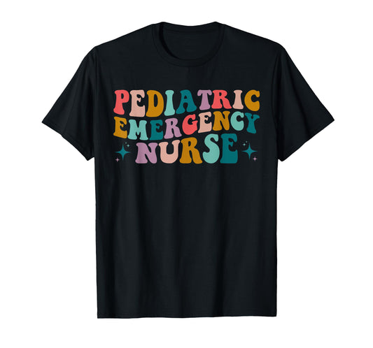 PEDS Emergency design Pediatric ER Nurse Emergency Room RN Nursing groovy retro T-Shirt