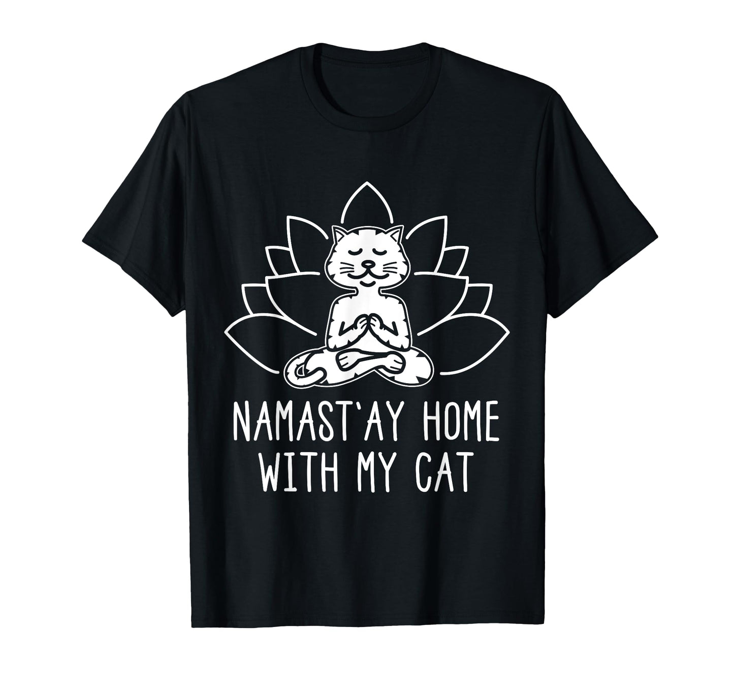 Cute Cat Yoga Shirt Namaste Home With My Cat T-Shirt for Men Women